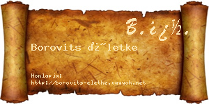 Borovits Életke névjegykártya
